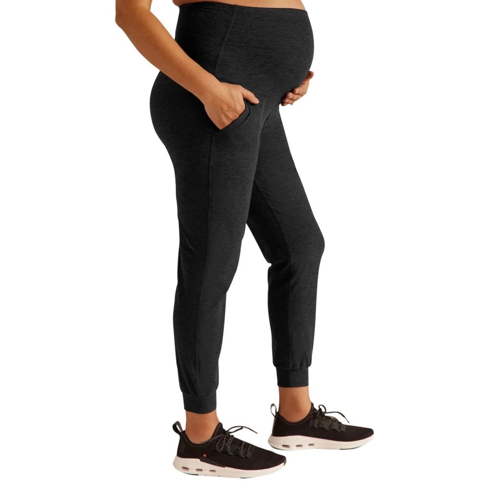 Beyond Yoga Beyond the Bump Maternity Space Dye Heathered Joggers Medium